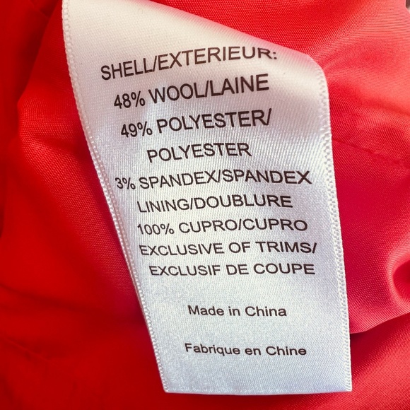 TORY BURCH Sleeveless Sheath Dress 8 Orange Wool Blend Gold Button Stitch Line - Picture 10 of 10